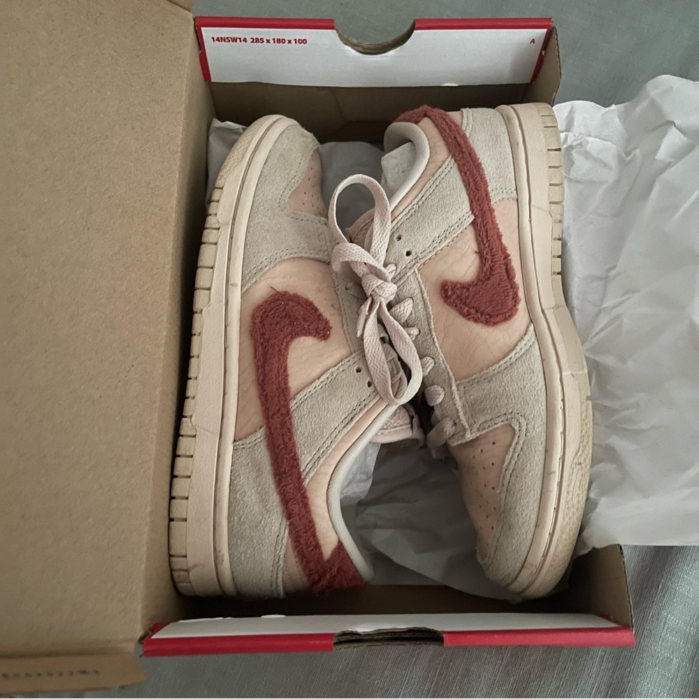 Nike dunk low terry swoosh shoes